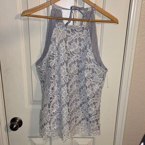 Adiva Elegant White Lace Halter Top Medium NWT